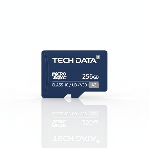 Carte Micro-SD haute vitesse sur fond blanc